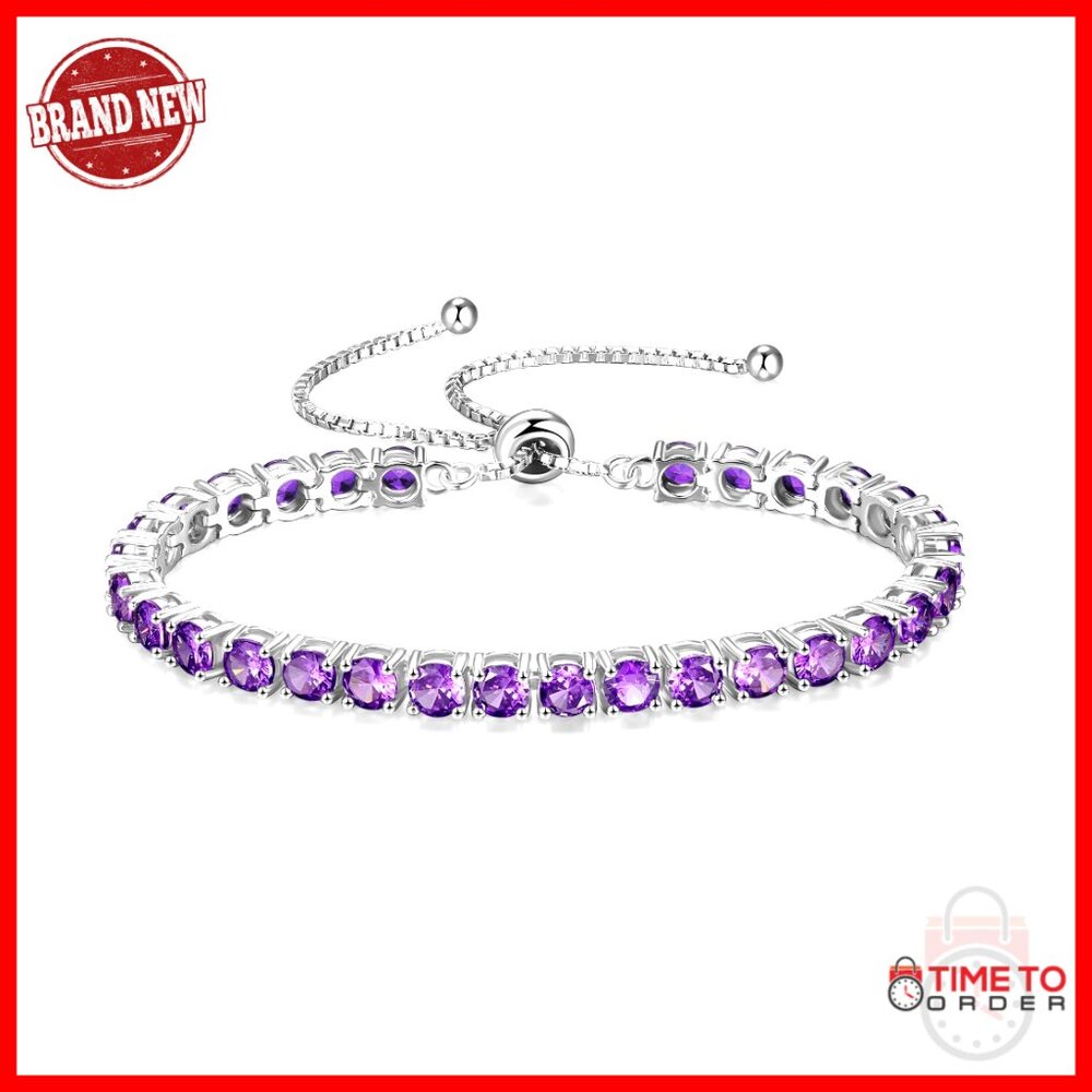 Sterling Silver Tennis Bracelet Adjustable Chain Classic Elegant Fine Jewelry